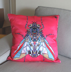 Pink Funky Fly Cushion