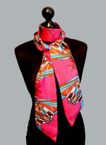 Pink Print, Silk Twilly Scarf