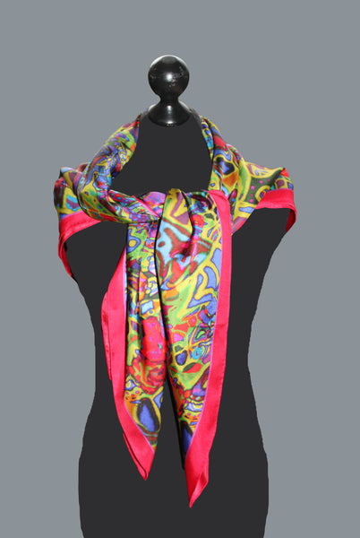 Rita White Purple Spider, Silk Scarf