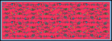 Red Birds Wearing Shoes, 100% Silk Twill, Long Rectangular Scarf