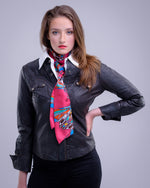 Pink Print, Silk Twilly Scarf