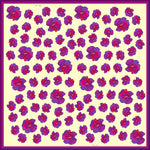Pink/Purple, Roses in Cream, 100% Silk Twill, 70cm Square