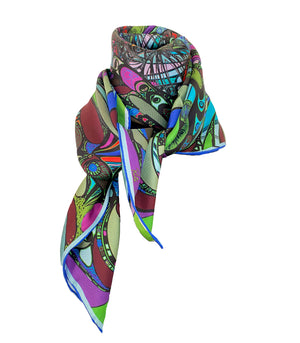 Purple Universe, 110cm Square Silk Scarf