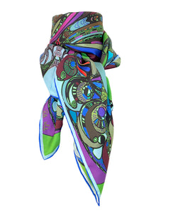 Purple Universe, 110cm Square Silk Scarf