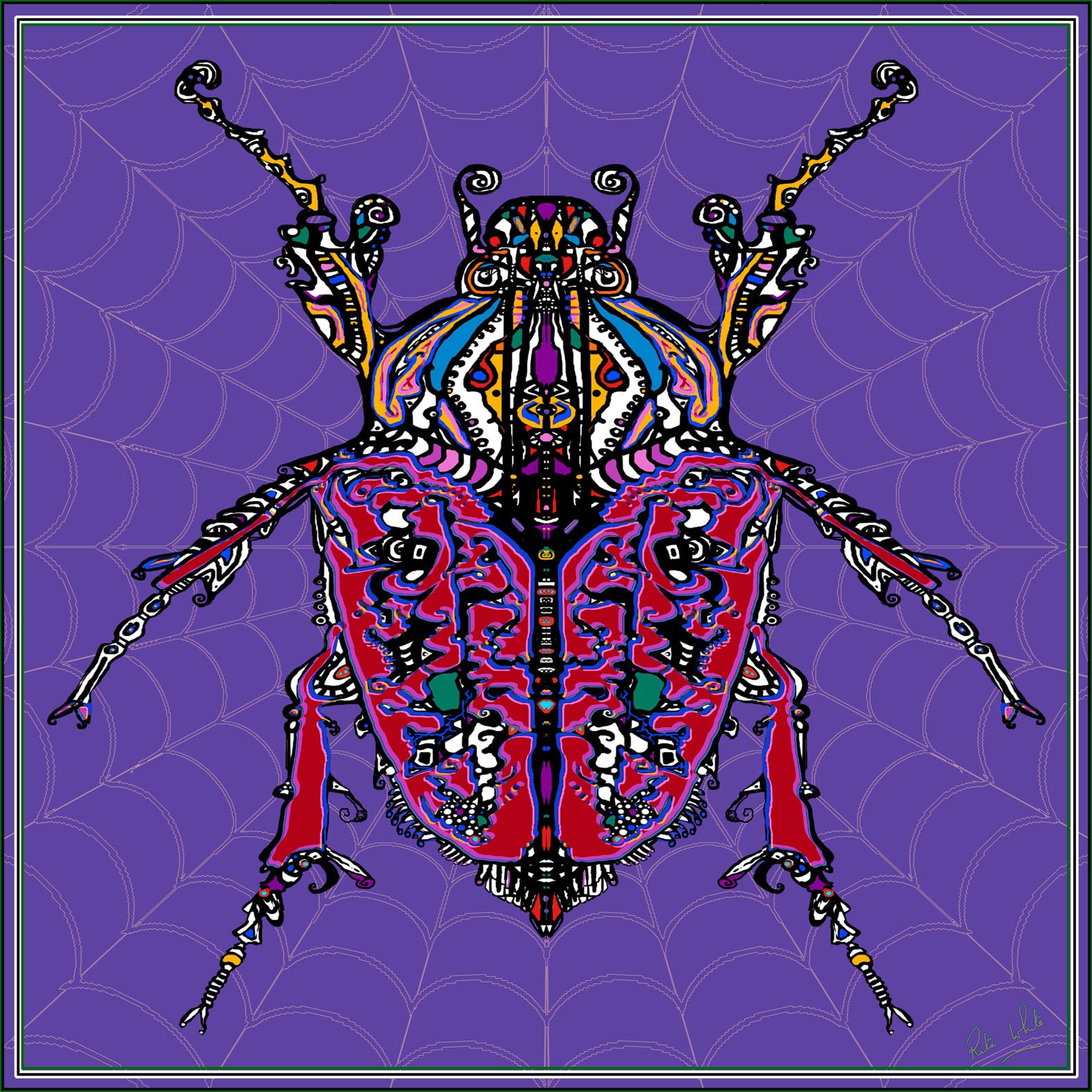 Purple Beetle Cushion
