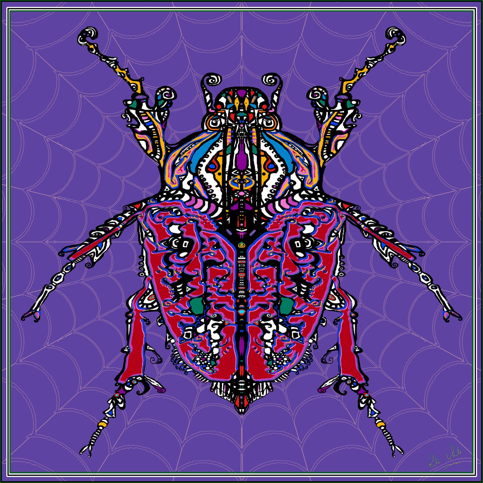 Purple Beetle Cushion