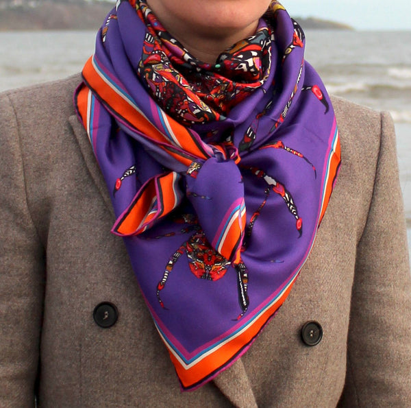 Purple Spider, Silk Scarf – Rita White