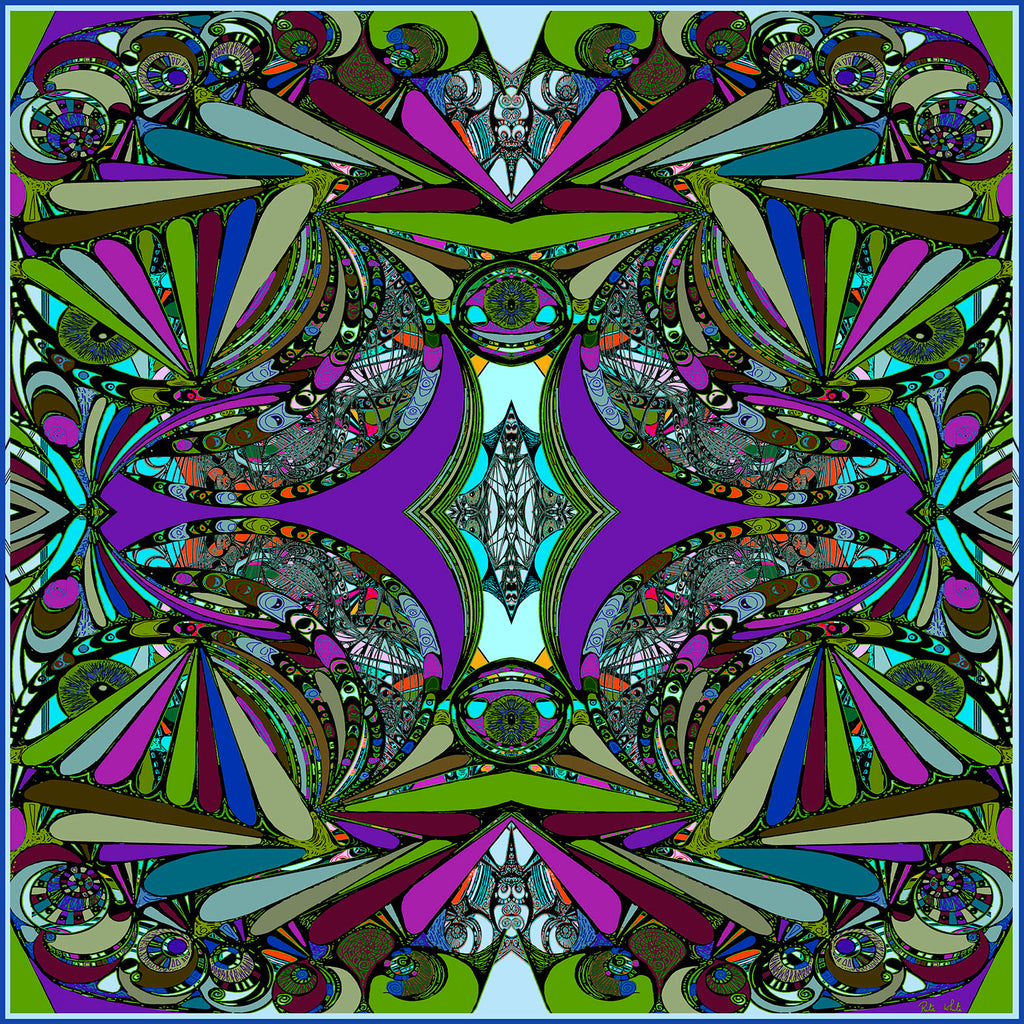 Purple Universe, 110cm Square Silk Scarf