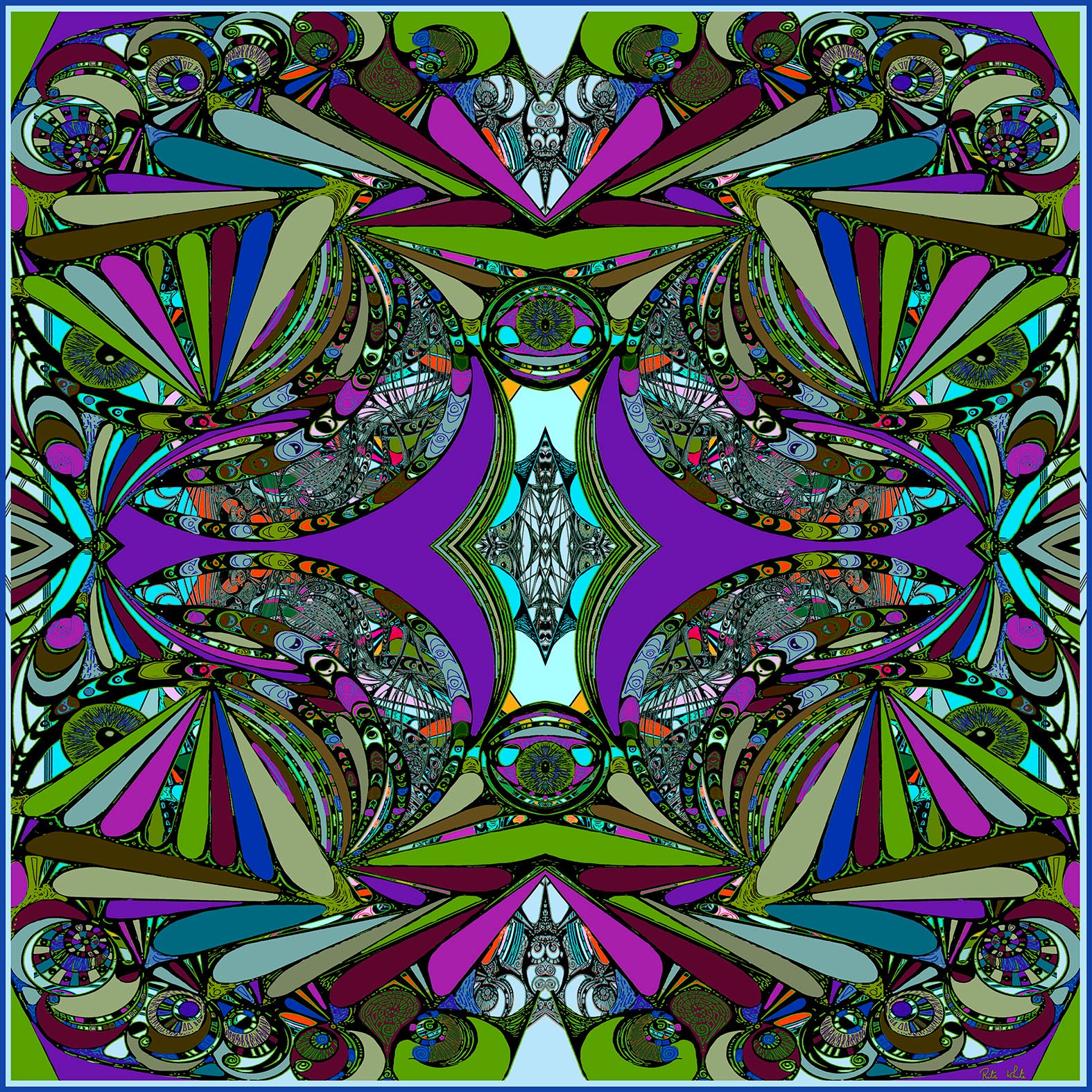Purple Universe, 110cm Square Silk Scarf