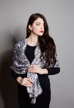 People Watching  Silk Scarf irish fashion print designer rita white
