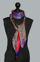 Red/Purple Silk Twilly Scarf