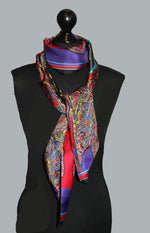 Red/Purple Silk Twilly Scarf