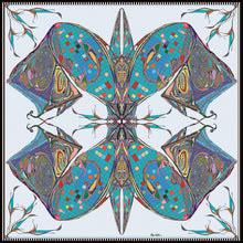 teal silk scarf rita white irish print fashion designer