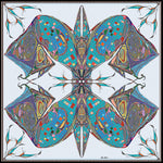 teal silk scarf rita white irish print fashion designer