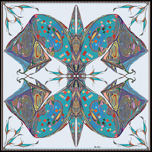 teal silk scarf rita white irish print fashion designer