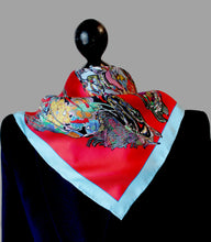 Horse Gallop, Red Neckerchief/Pocket Square, 45cm Square