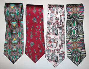 100% Silk Twill Tie,  Live Turban Print