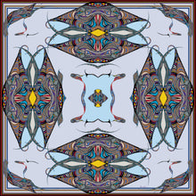 Large Fishing Bird Spell Cotton/Silk Scarf-designer rita white 