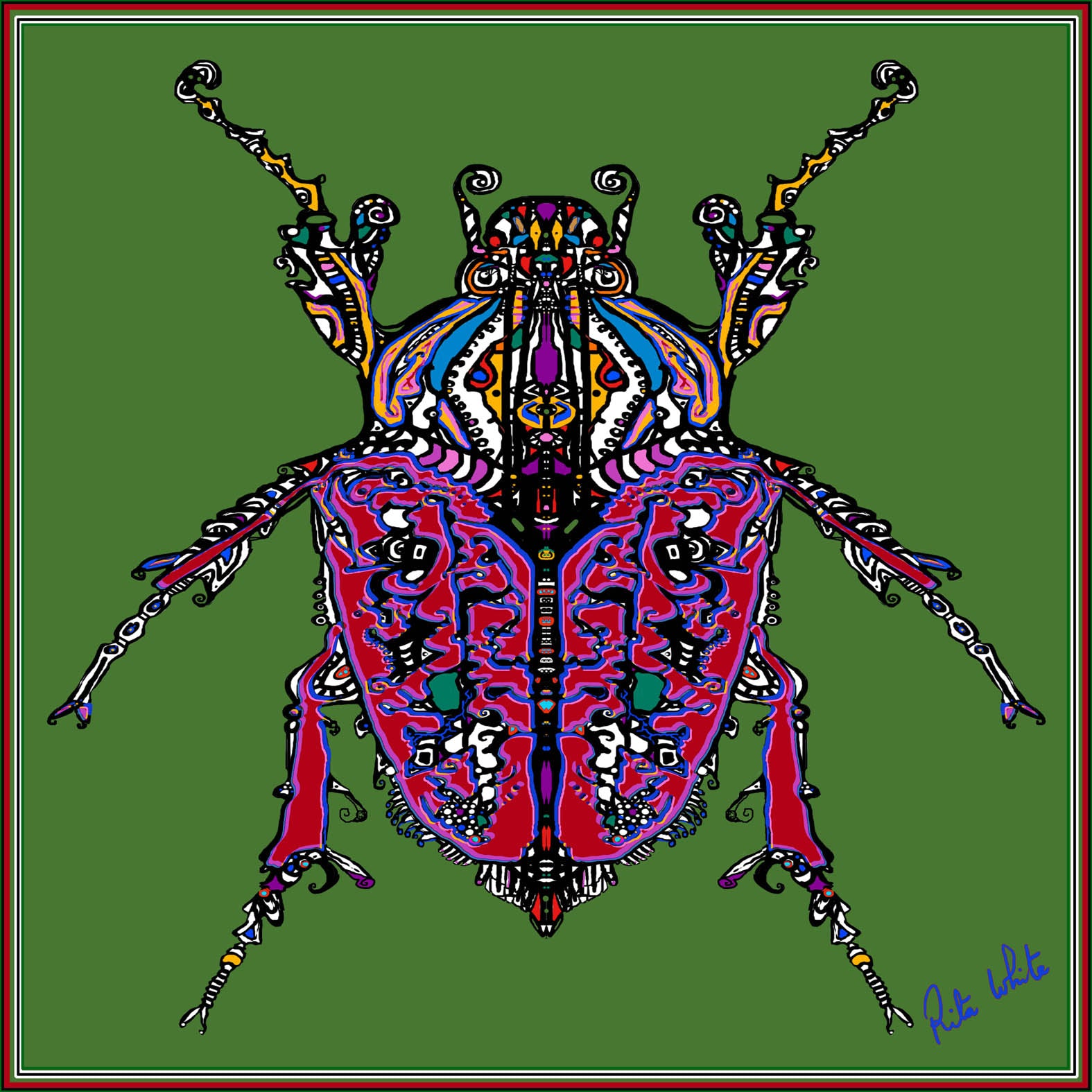Green Beetle Cushion