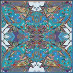 Teal Squares, Silk Scarf
